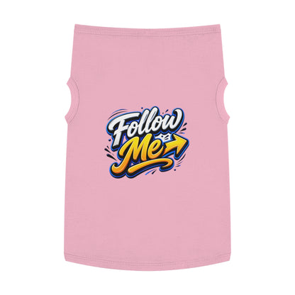 Pet Tank Top - "Follow Me" Graphic Dog Shirt, Reflective Arrow Design for Walks & Training