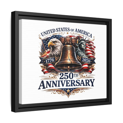 250th Anniversary Framed Canvas - United States of America Patriotic Liberty Bell Print