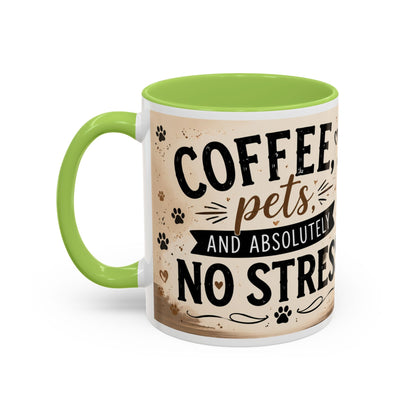 Dog and Cat Coffee Mug – "Best Friends, Best Life" Accent Tea Cup (11/15oz)