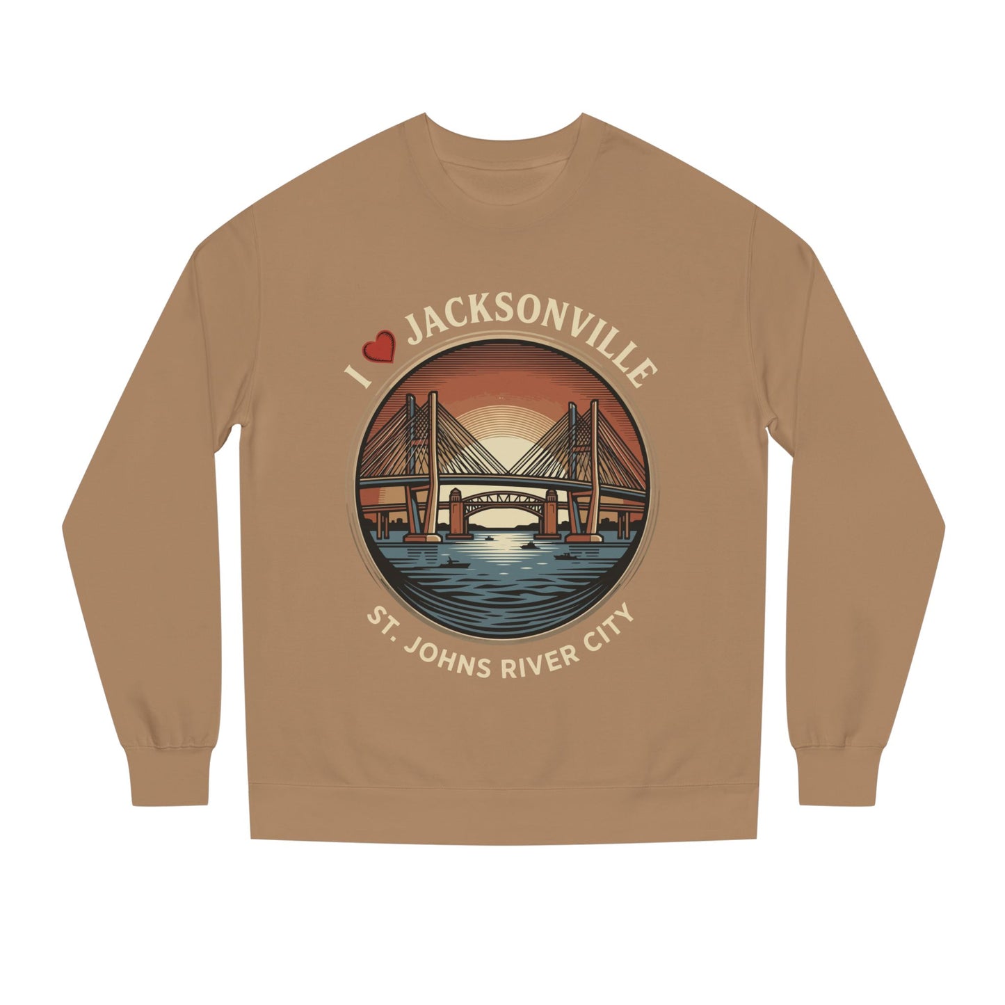 Jacksonville Crewneck Sweatshirt — I  Jacksonville St. Johns River City Graphic