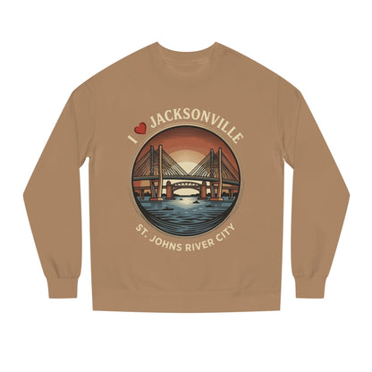 Jacksonville Crewneck Sweatshirt — I  Jacksonville St. Johns River City Graphic