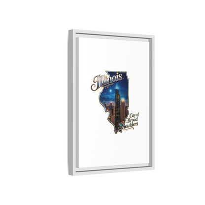 Illinois City of Broad Shoulders Matte Canvas Framed Wall Art