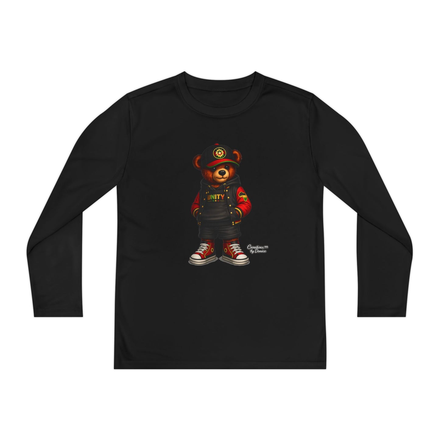 Youth Long Sleeve Tee — Streetwear Teddy Bear Graphic
