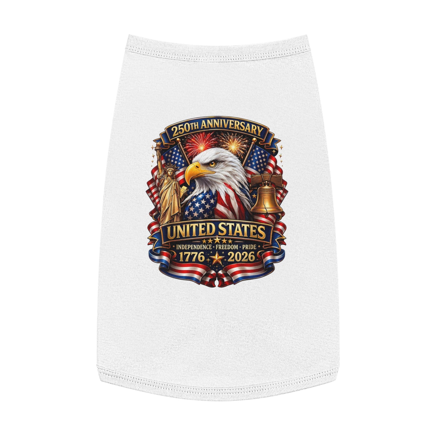 Patriotic Pet Tank Top – 250th Anniversary United States 1776-2026 Eagle Design
