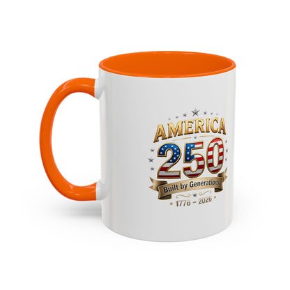 America 250 Coffee Mug — Patriotic 1776–2026 Anniversary Accent Mug