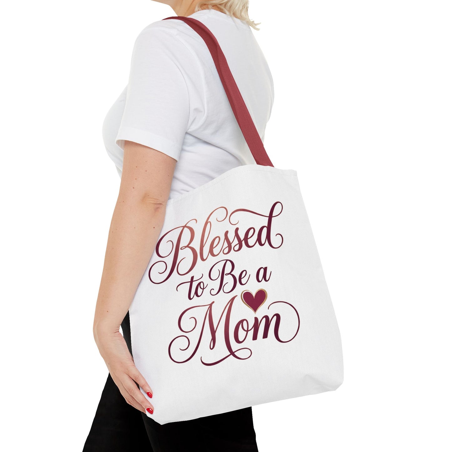 Blessed to Be a Mom Tote Bag – Mother's Day Floral Script Gift