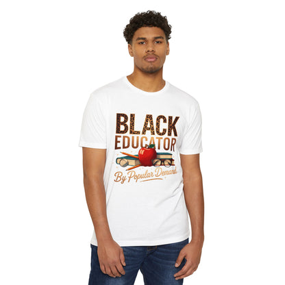 Black Educator T-Shirt — "By Popular Demand" Retro Apple School Tee