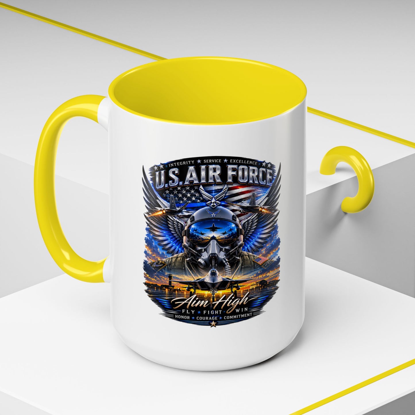 U.S. Air Force Eagle Coffee Mug — "Aim High" Accent 11/15oz