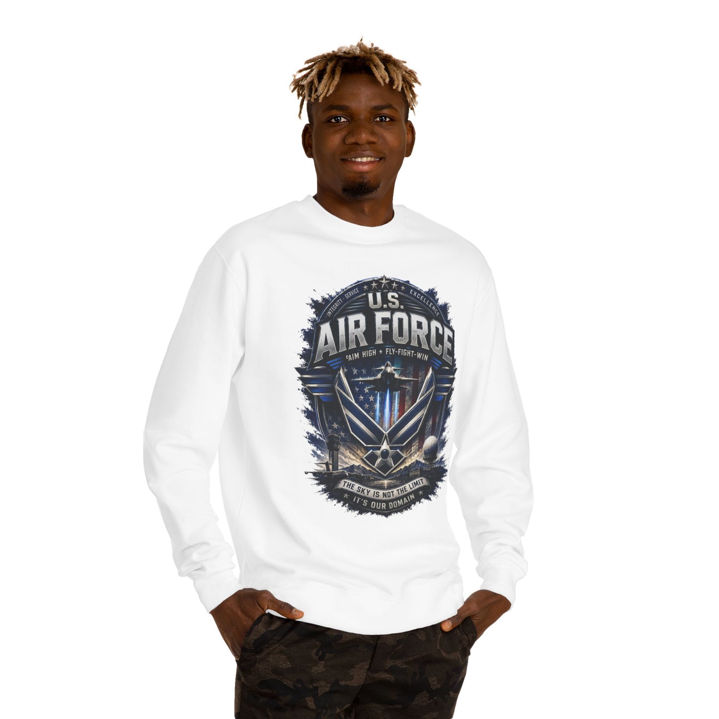 Air Force Crewneck Sweatshirt - U.S. Military Emblem Graphic