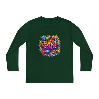 Fourth Grade Long Sleeve Tee — Colorful School Kids Shirt