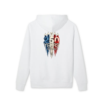 50 Years American Flag Anniversary Hoodie — Patriotic 4th of July Celebration Sweatshirt