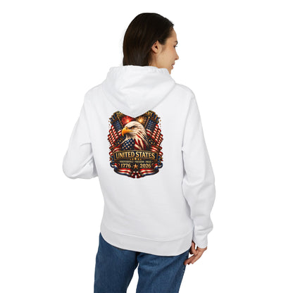 Patriotic Eagle Hoodie — United States 1776–2026 Flag Design