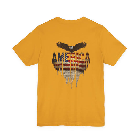 America Eagle Flag Graphic T‑Shirt — Patriotic USA Tee for 4th of July