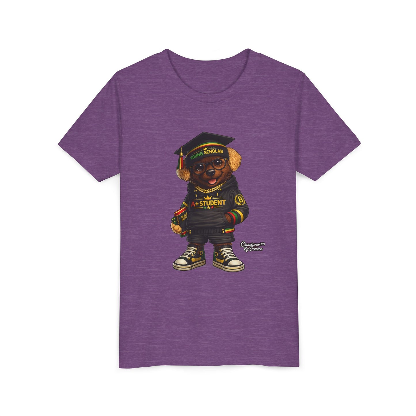 Youth Tee — Scholar Student Bear Graduation Graphic
