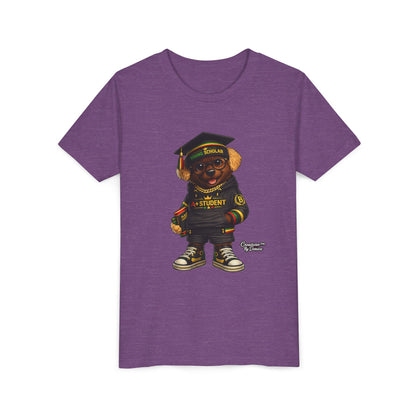 Youth Tee — Scholar Student Bear Graduation Graphic