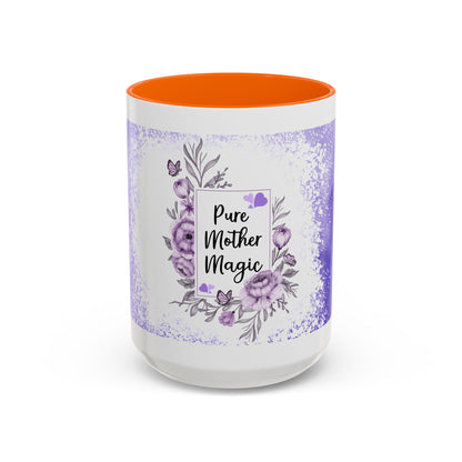 Pure Mother Magic Accent Coffee Mug — Floral Purple 11/15oz