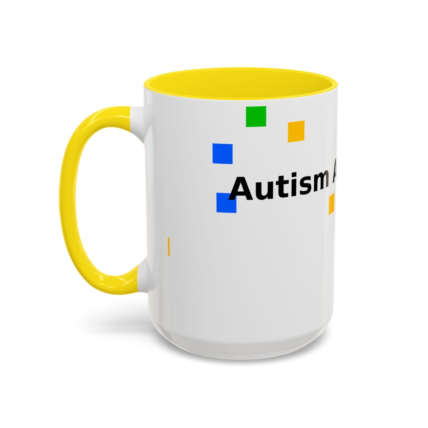 Autism Acceptance Accent Coffee Mug – Colorful Puzzle Square Design (11/15 oz)