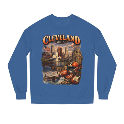 Cleveland Retro Cityscape Sweatshirt — Ohio Pride Football & Rock Design