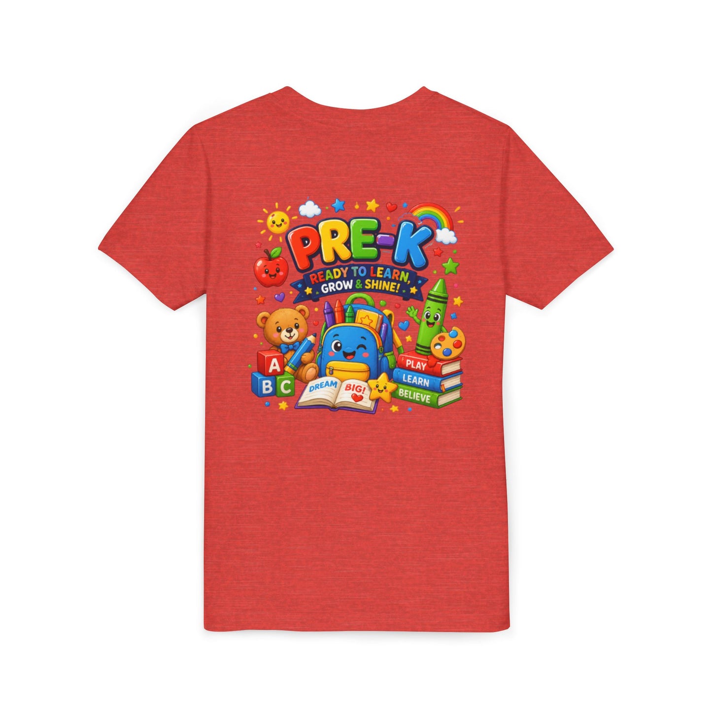 Pre-K Ready To Learn Kids T-Shirt — Colorful Preschool Back-to-School Tee