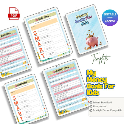 My Money Goals for Kids Printable | Savings Goal Planner & Financial Tracker for Children