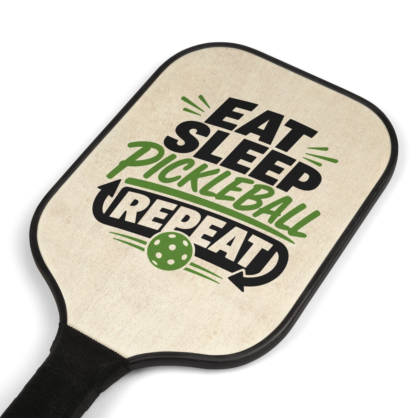Pickleball Paddle Set — "Eat Sleep Pickleball Repeat" Paddle & Balls Kit