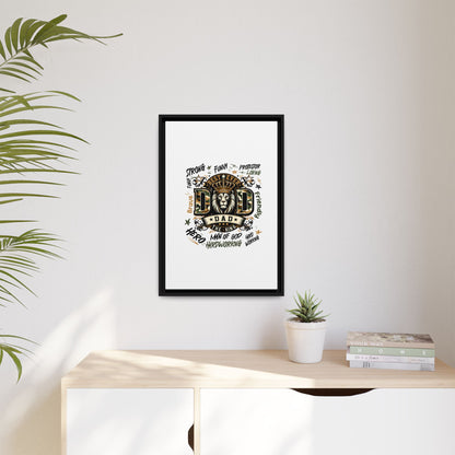 Framed Matte Canvas 'Best Ever DAD' Wall Art – Lion King Design, Father’s Day Gift