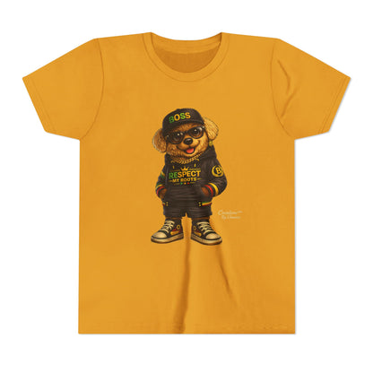 Kids Graphic Tee - 'Respect the Hustle' Teddy Bear Streetwear
