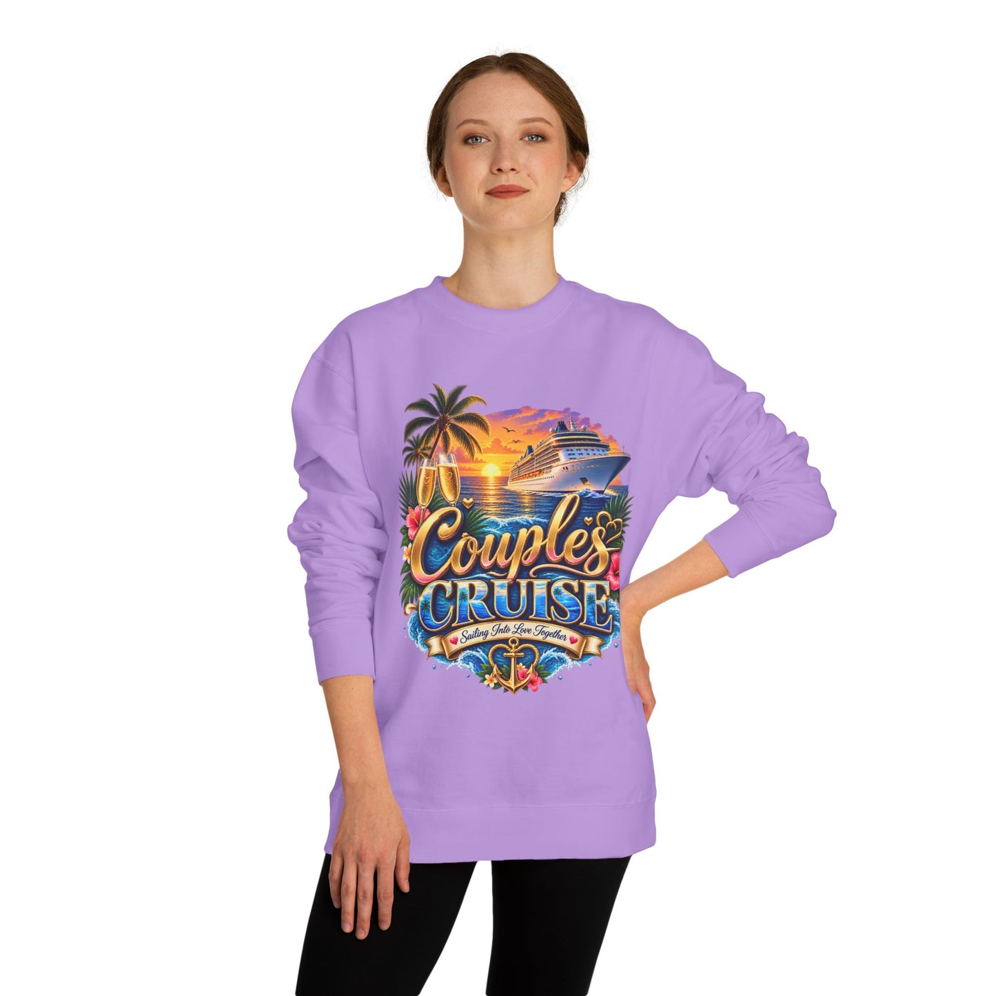 Couples Cruise Sweatshirt — Tropical Sunset Cruise Graphic Crewneck