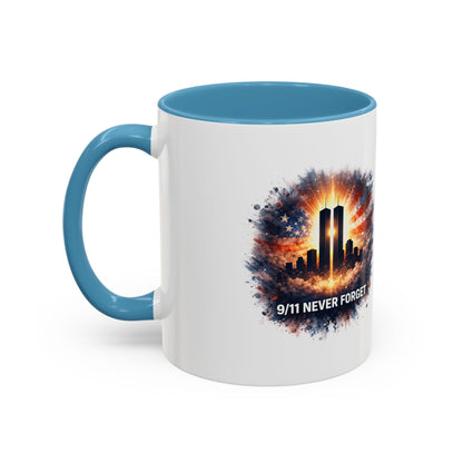 9/11 Never Forget Coffee Mug - Memorial Tribute Accent Mug (11/15oz)