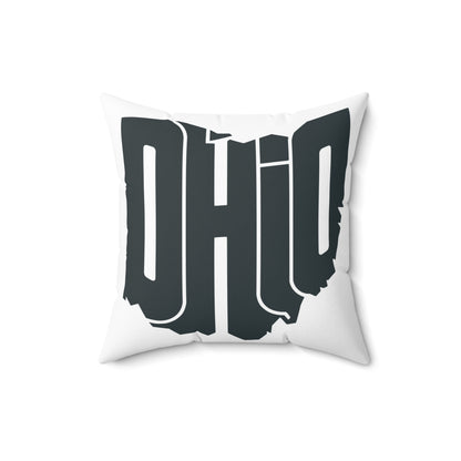 Ohio State Outline Pillow — Bold Graphic "OHIO" Decorative Throw Pillow
