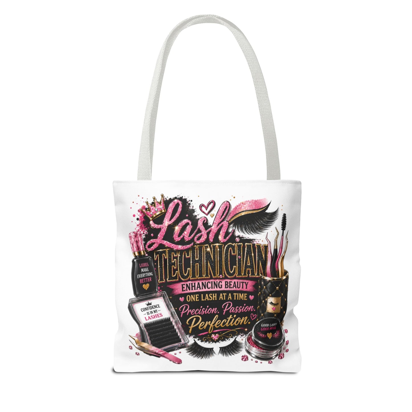 Lash Technician Tote Bag — Glam Beauty Artist Gift, ‘Lash Technician: Enhancing Beauty’ Design