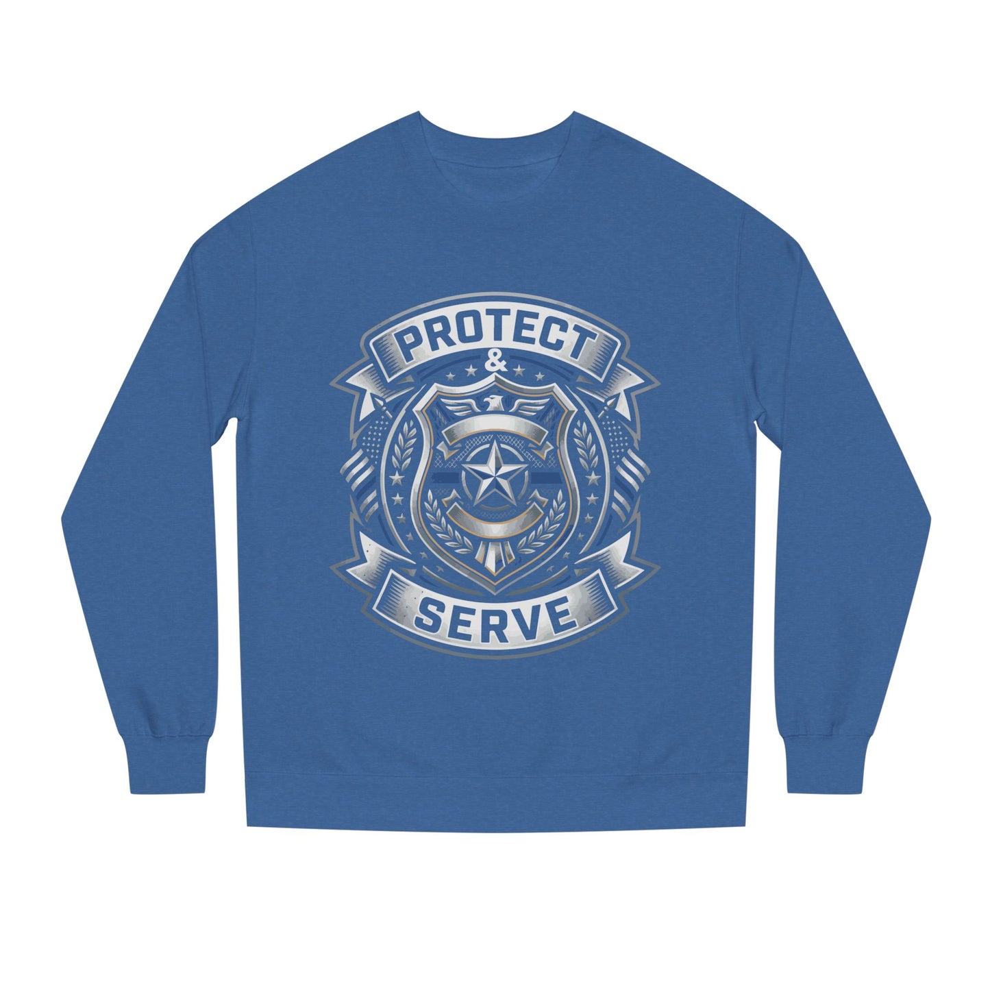 Protect & Serve Sweatshirt — Police Badge Crewneck
