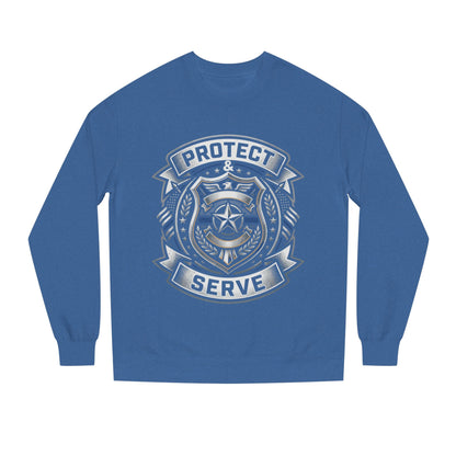 Protect & Serve Sweatshirt — Police Badge Crewneck