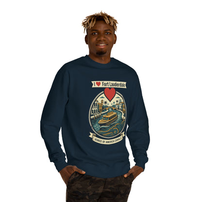 I  Fort Lauderdale Crewneck Sweatshirt — Venice of America Canals Graphic