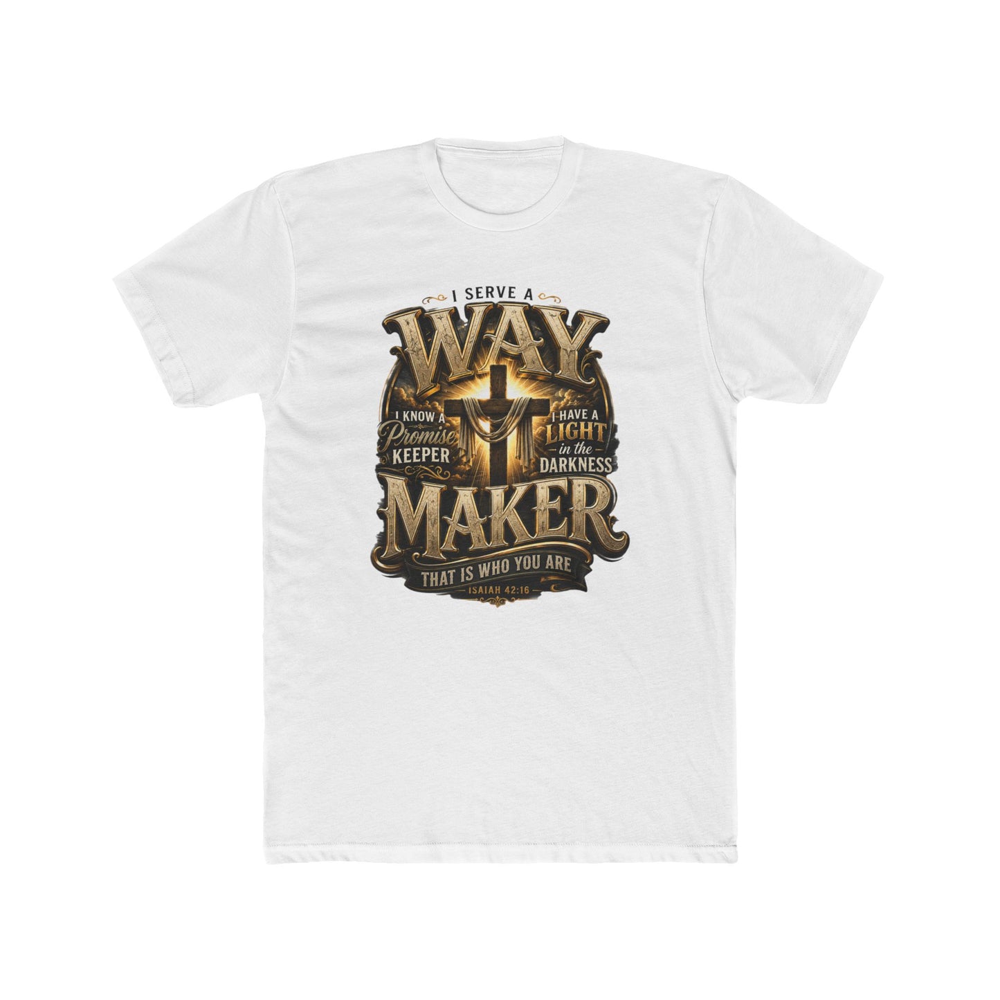 Waymaker T-Shirt — Christian Faith Graphic Tee with Cross and Inspirational Verse
