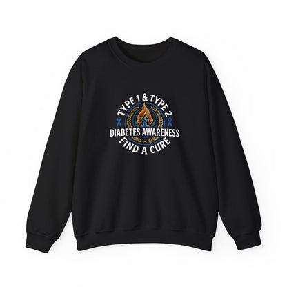Type 1 & Type 2 Find a Cure Diabetes Awareness Sweatshirt
