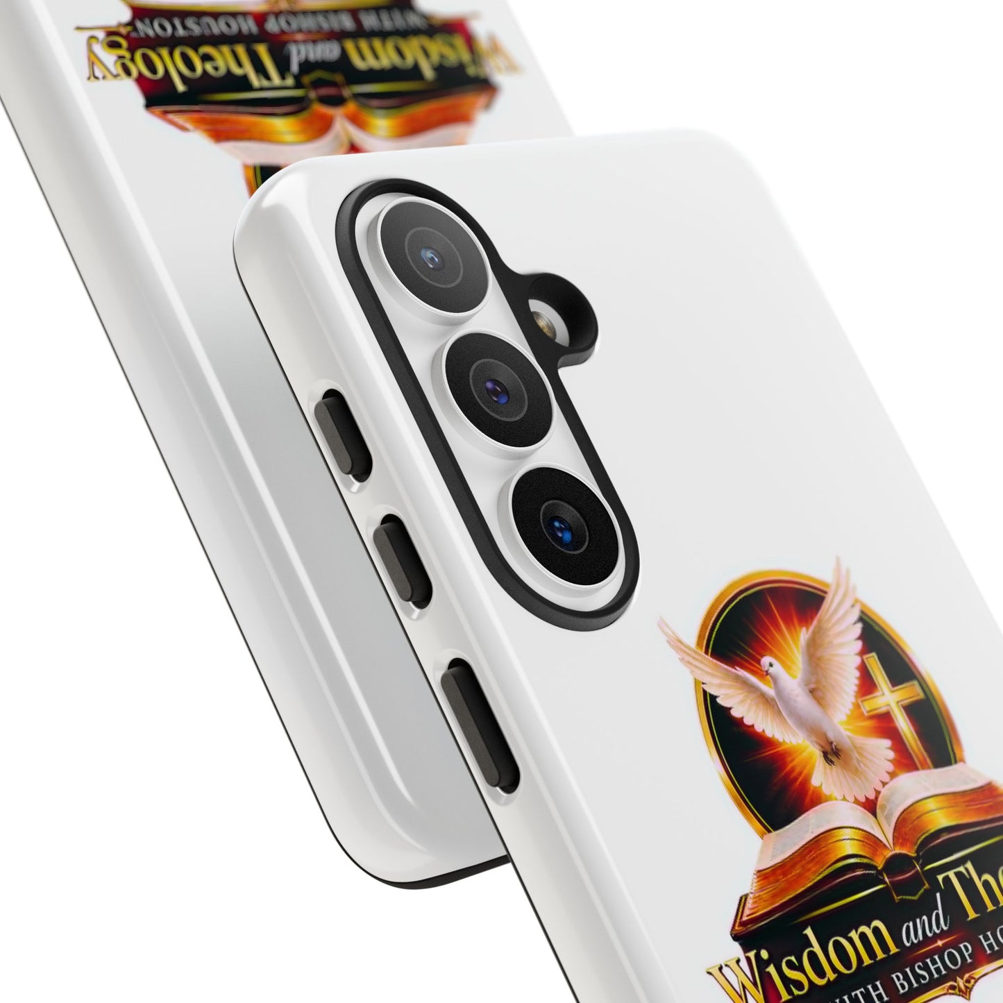 Wisdom and Theology Phone Case — Christian Dove & Cross Protective Tough Case
