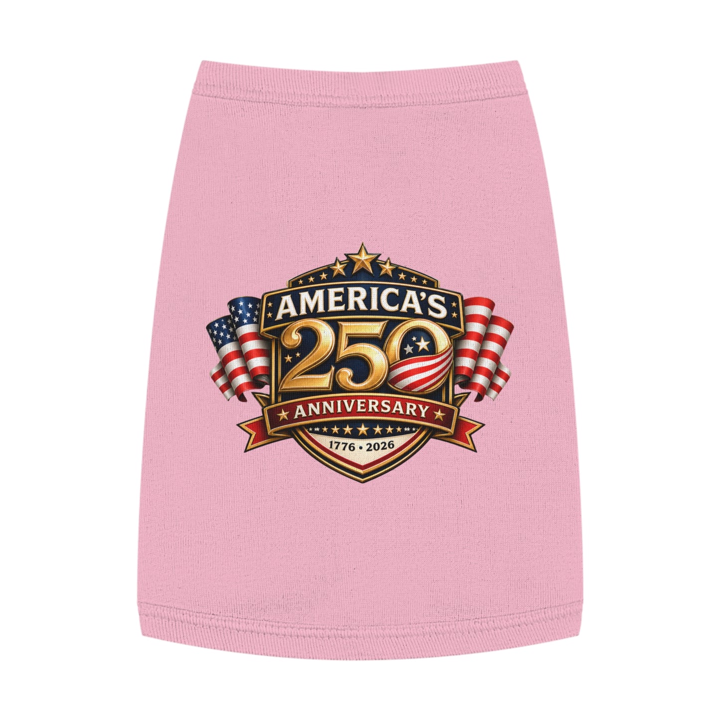 Pet Tank Top — "America's 250th Anniversary" Patriotic Dog Shirt (1776–2026)