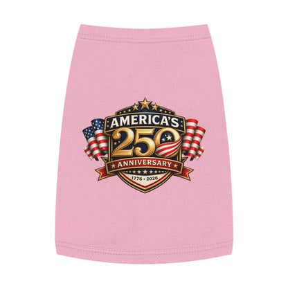 Pet Tank Top — "America's 250th Anniversary" Patriotic Dog Shirt (1776–2026)