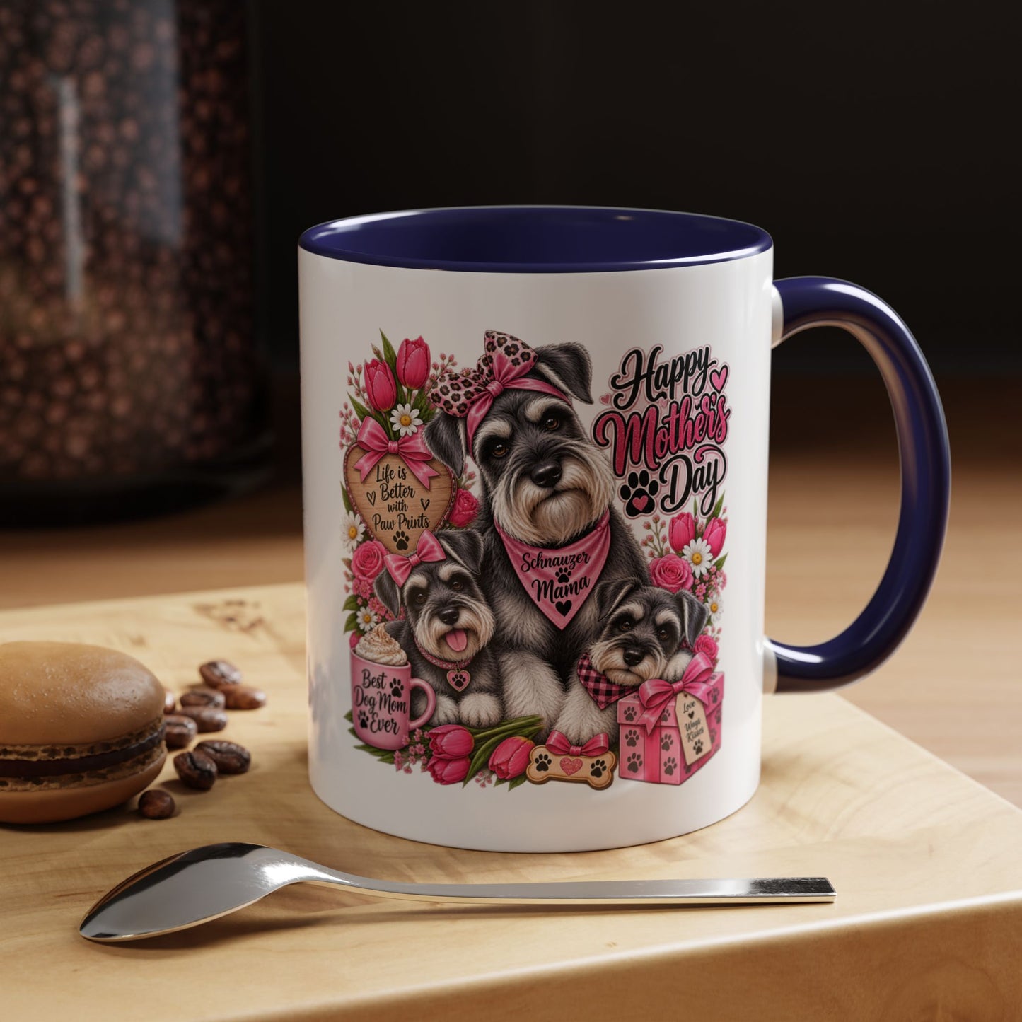 Mother's Day Schnauzer Coffee Mug — Happy Mother’s Day Dog Mom Accent Mug