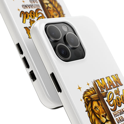 Man of God Lion Phone Case — ‘Man of God’ Christian Protector Dad Gift