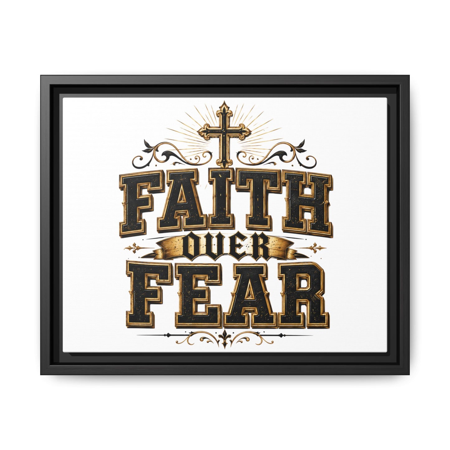 Faith Over Fear Framed Canvas Wall Art