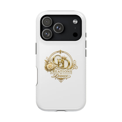 Magnetic Impact-Resistant Phone Case — Gold Floral Crest Logo