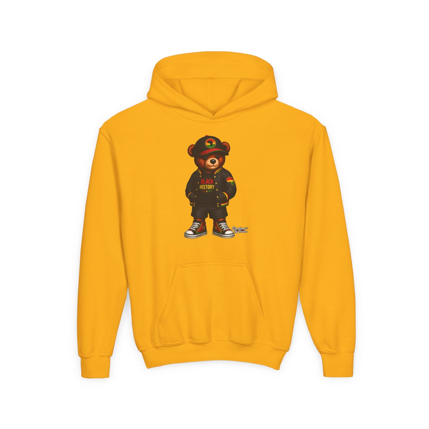 Youth Bear Hoodie — 'Follow Your History' Streetwear Kids Sweatshirt