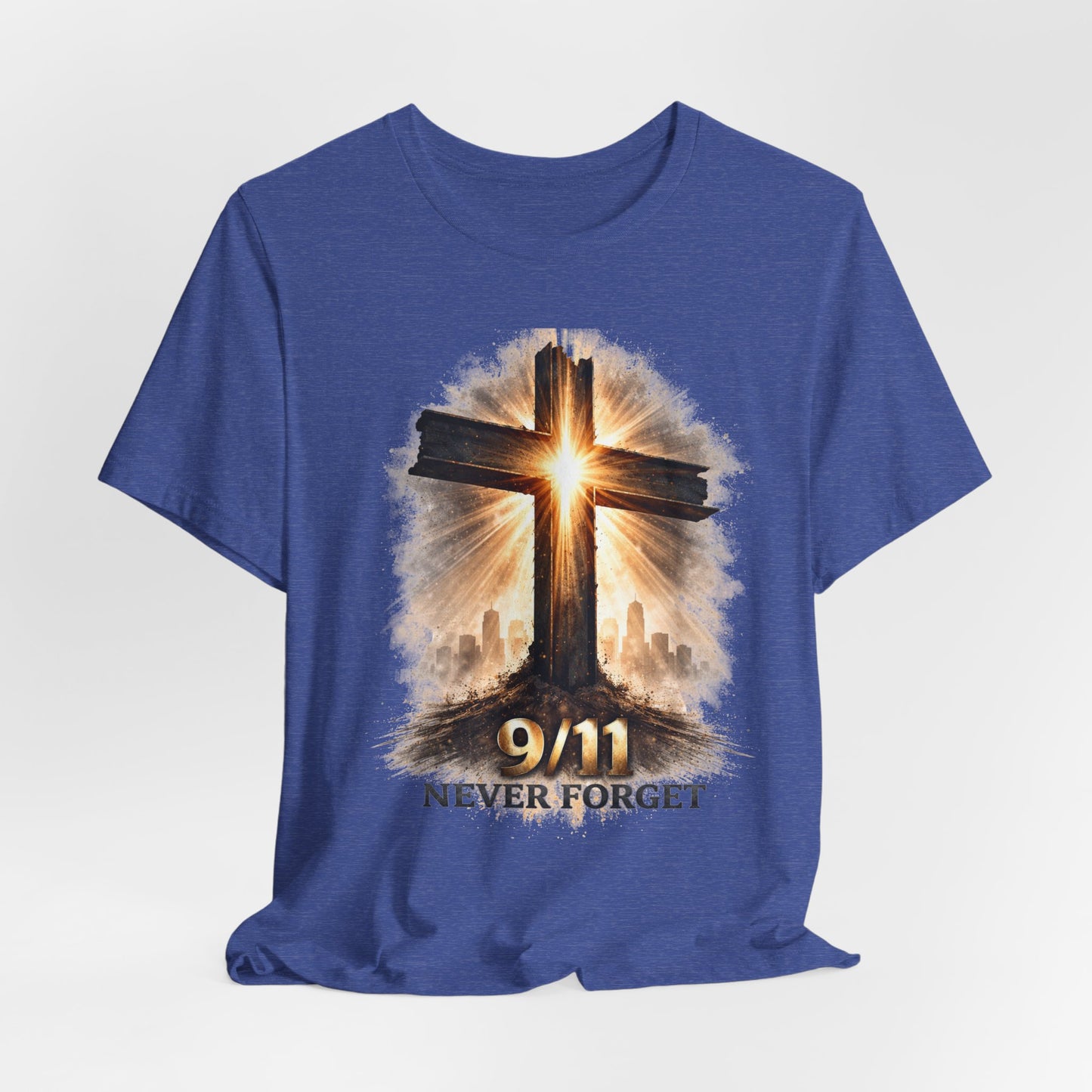 9/11 Never Forget T‑Shirt - Cross Memorial Tee
