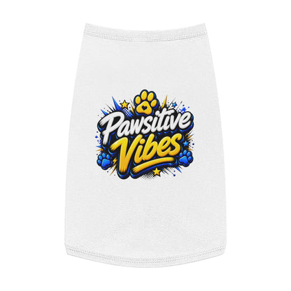 Pet Tank Top: "Pawsitive Vibes" Dog Tank — Cute Paw Print Pet Shirt