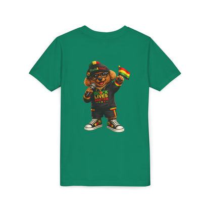 Youth Tee — Kid Bear Black Lives Matter Rasta Flag Shirt