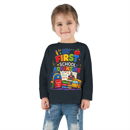 My First School Adventure Toddler Long Sleeve Tee