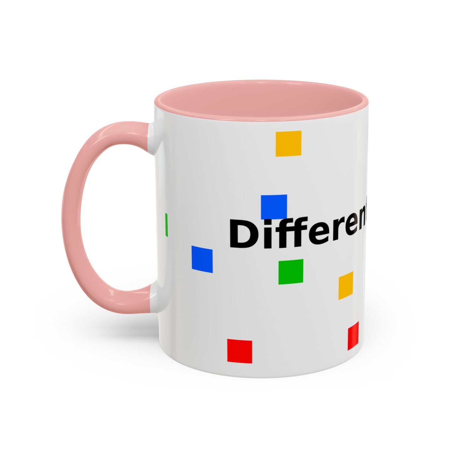 Accent Coffee Mug — 'Different Not Less' Pride-Inclusive Color Block Design (11/15oz)