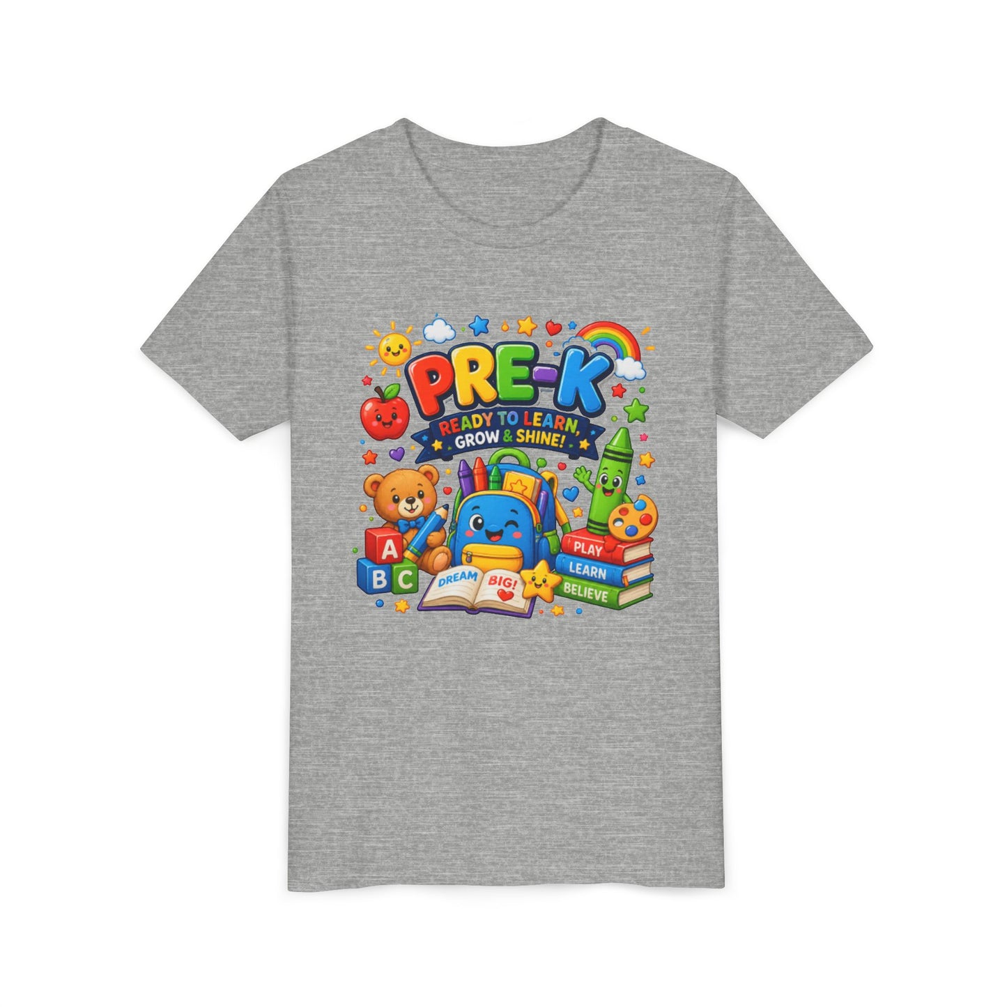 Pre-K Ready To Learn Kids T-Shirt — Colorful Preschool Back-to-School Tee